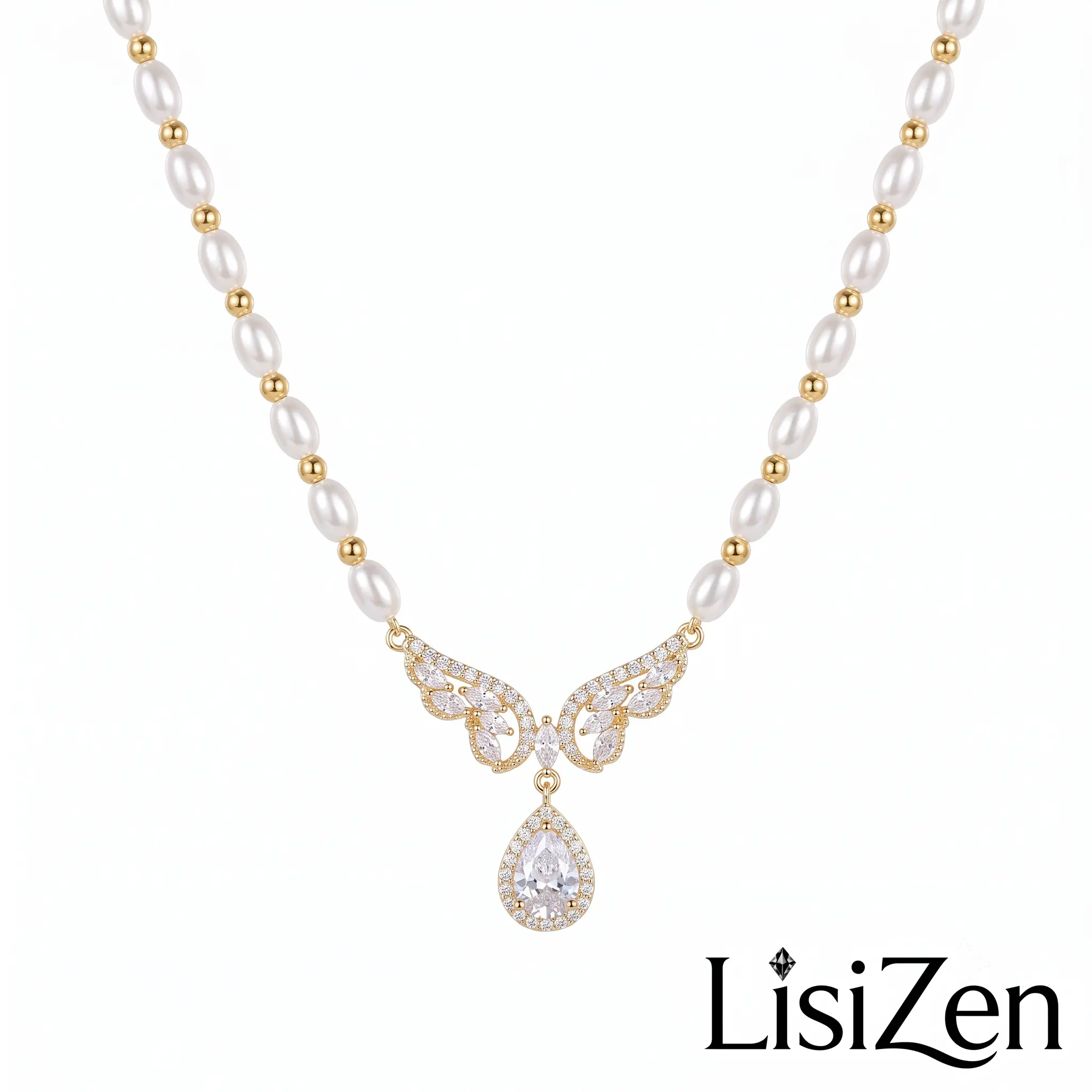 Women's Waterdrop Alloy-Plated Clavicle Necklace, Dainty Cubic Zirconia Short Pendant Chain for Work & Casual Wear, Minimalist Design, Short Length