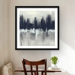 212 MAIN 24x24 in. Matted Frame Artistic Dark City Photo Print, Modern Home Decor, Cityscape Wall Art, Ideal Gift for Room Decoration