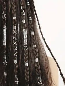 Alloy Braiding Hair Accessories, 36pcs/set Vintage Hollow Metal Hair Rings for Braids, Hair Ropes for Dreadlock, Hair Styling Accessories for Women