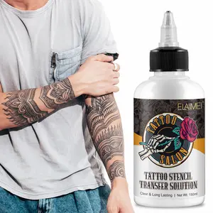 Elaimei Tattoo Transfer Fluid, Tattoo Stencil, Long-Lasting Clear Tattoo Ink Transfer Liquid, Suitable for Professional Tattoo Artists & Beginners