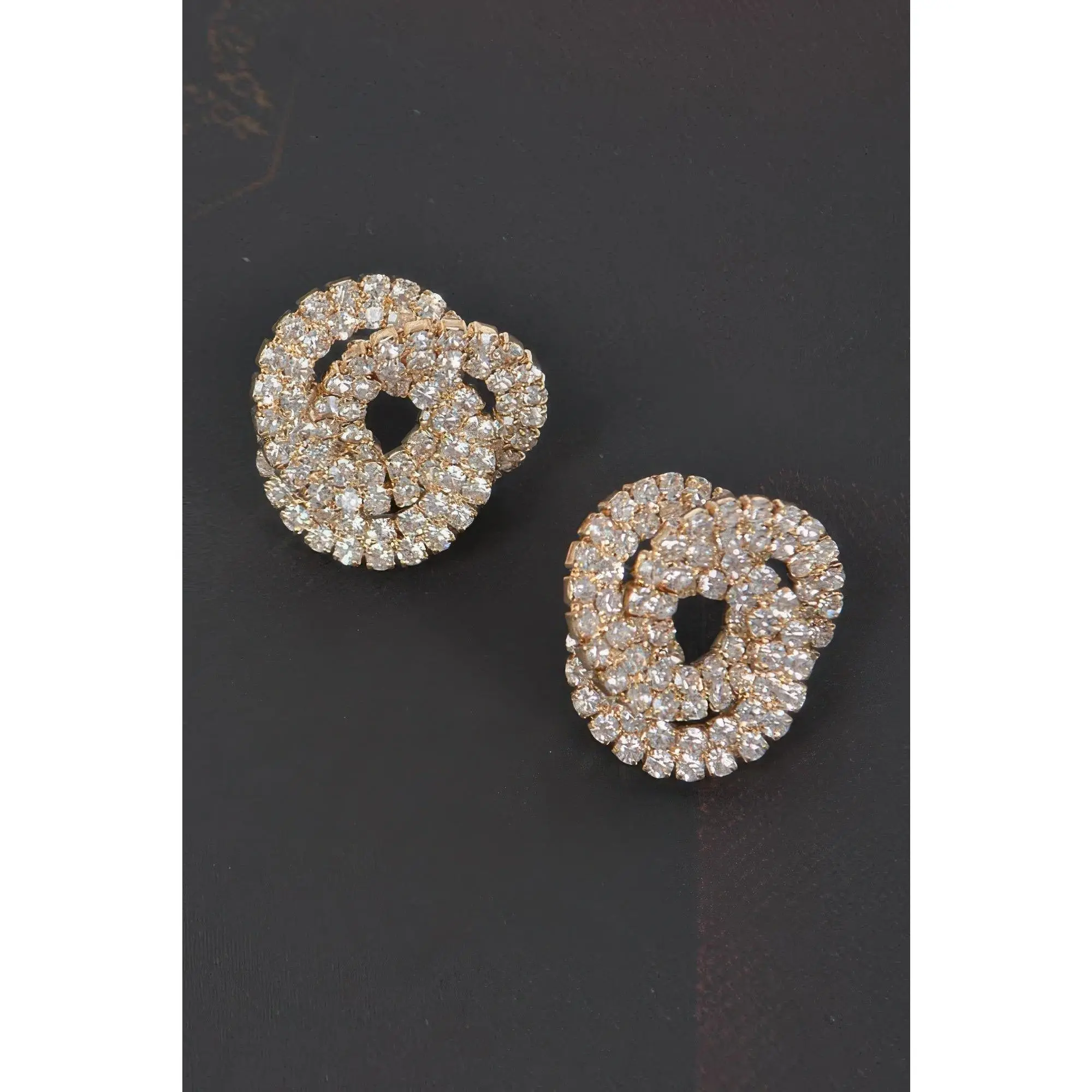 Rhinestone Button Earring
