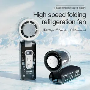 Portable TEC Cooling Handheld Fan, 3600mAh 12H Workable Battery, 13000RPM High Speed Compact Protection Usb