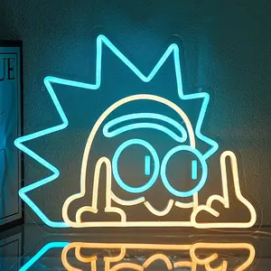 Rick Sanchez Anime Neon Sign Personalized LED Neon Sign for Home Decor, LED Lighting, Modern Style, Adjustable for Game Rooms, Bedrooms & More Nightlight