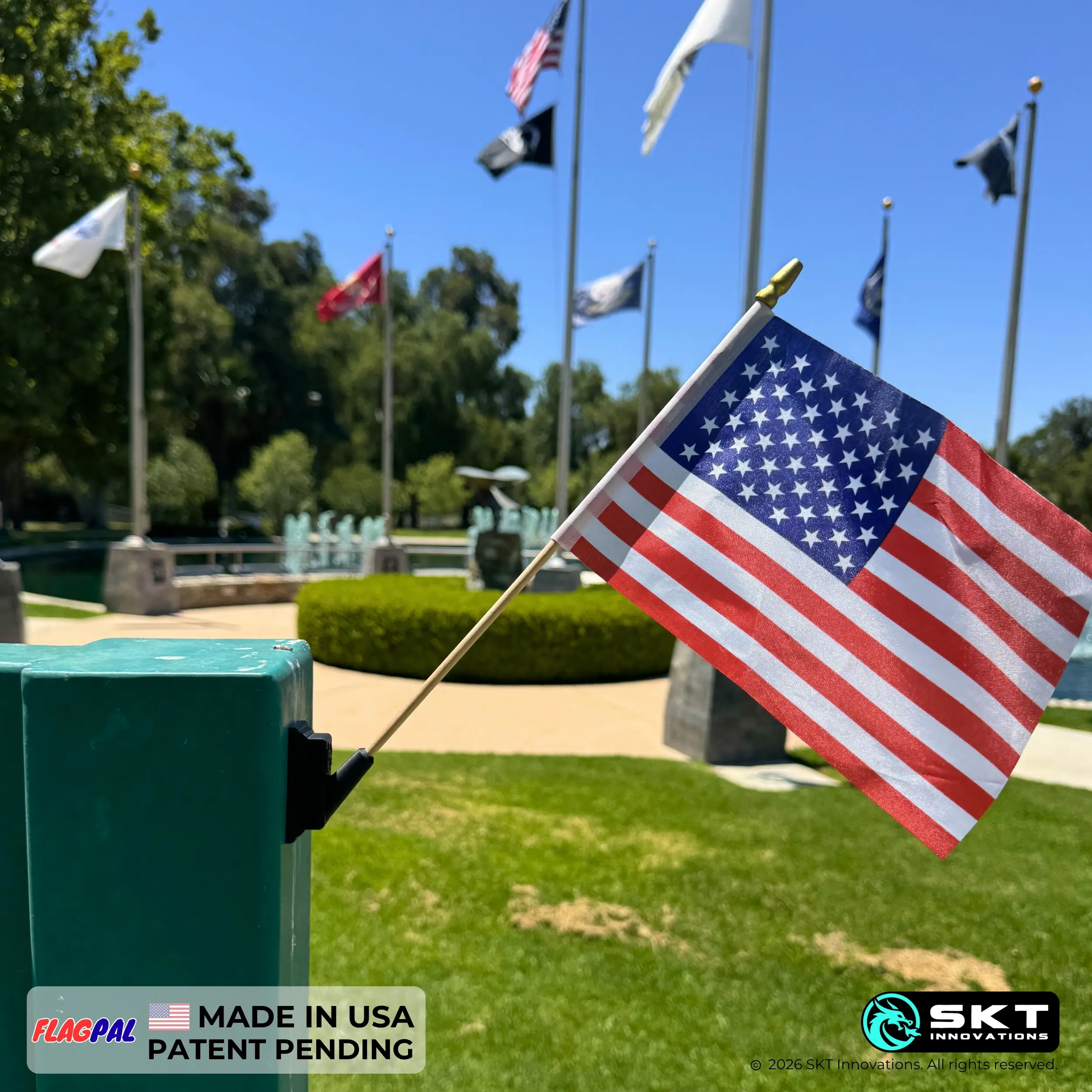 Magnetic Mini Flag Holder with American Flag – Stick It Anywhere | FlapPal