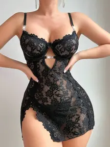 Rabbit Barbie Women's 2pcs Sexy Lace  Lingerie Set Women's Underwear Transparent Lace Bra Party Sets Lace Lingerie Bra Set Underwear Set