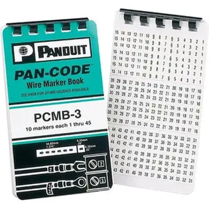 Panduit Wire Marker Books & Pens, Wire Marker Type: Book, Ink Color: Black, Book Type: Alphanumeric, Included Characters: A-Z, 0-15, +, -, /, Character Quantity: 450, Marker Material: Vinyl Cloth PCMB-2