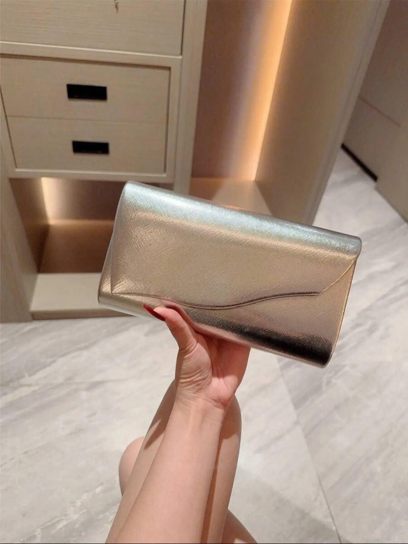 Women's Elegant Solid Color Evening Bag, Exquisite Chain Strap Clutch Bag, Trendy Versatile Box Bag for Party Decoration, Fashionable Versatile Purse, Elegant Stylish Purse