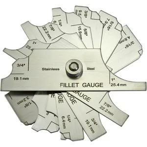 7 count Fillet Weld Set Gage MG-11 Rl Gauge Depth Gauges Welding Inspection Test Ulnar Metric & Inch With Markings on Both Sides Checking Fillet  and Throat Size