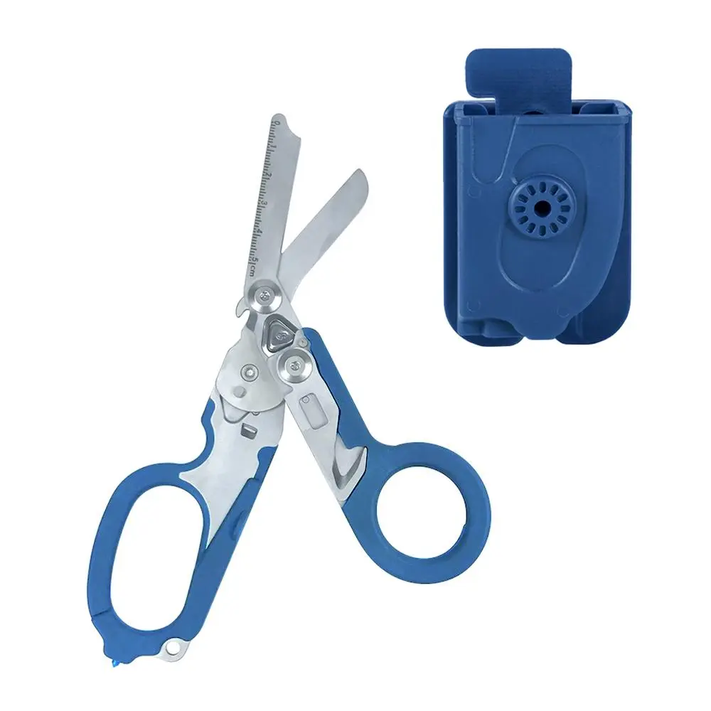 Portable Folding Heavy Duty Stainless Steel Scissors with Plastic Sheath, Multifunctional EDC Tool for Outdoor Camping & Home Use, Pocket Cutting Supplies, Portable Folding Scissors