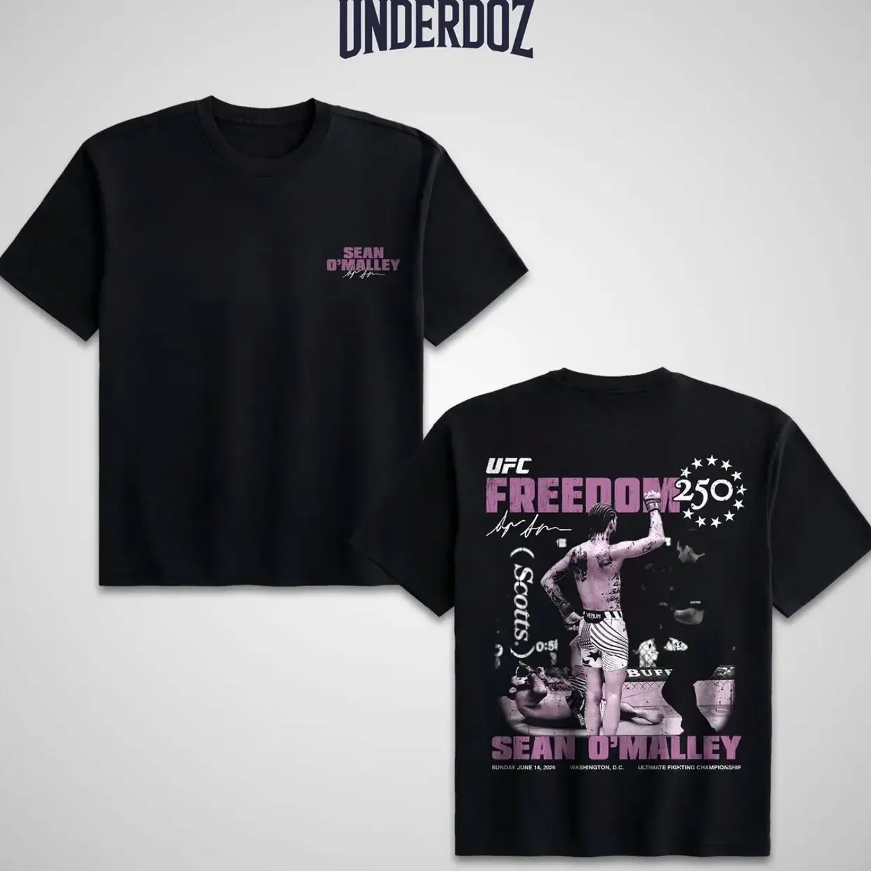 UFC Sean O'Malley Freedom Tee, Sean O'Malley "The Suga Show" Tee, UFC Sports Shirt, UFC Vintage Cotton Tee, UFC Merch, Unisex Graphic Tee Cotton Direct-to-Garment Print, Vintage Casual Style Gift OQX