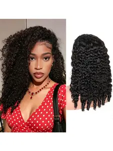 3 In 1 Drawstring Seamless Flip Over Water Curly Half Wigs 200 Density Glueless No Glue Wig Wear And Go Premium Human Hair Wigs For Women Human Hair Beginner Friendly Water Curl Half Wig