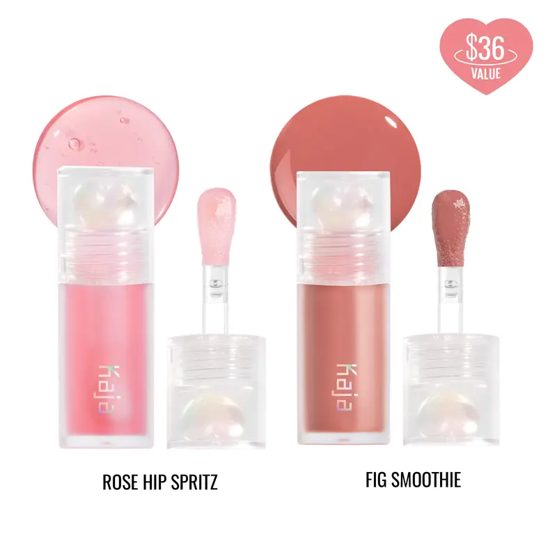Kaja Korean Juicy Glass Lip Oil Duo Bundle | Hydrating, Nourishing, Plumping & Comfortable High Shine Lip Oil Gloss Moisturizing Lipgloss Lipstick Makeup Glossy Moisturizer Plump Transfer-proof