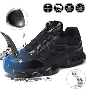 Steel Toe Safety Shoes - Slip-On Industrial workboots with Puncture Proof Toe Cap, Anti-SmashProtection & Non-Slip Rubber outsole -ShockAbsorbing Cushioning, Breathable Slip-On Designfor Construction, Manufacturing, Warehous