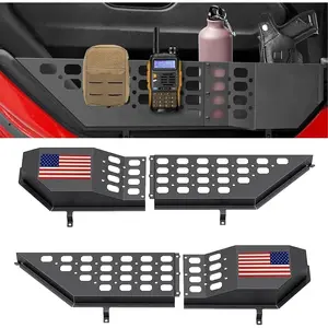 Metal Front Door Pocket Storage Box for Jeep Wrangler JL JLU 4XE 2018-2025 & Gladiator JT 2020-2025 Accessories Door Storage Organizer Molle Panels (Not for Power Seats)