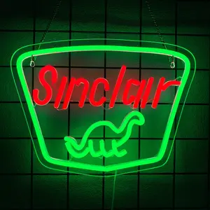Sinclair Dinosaur Neon Sign For Wall Decor  Led Dinosaur Neon Light for Man Cave USB Powered Business Lamp Light，USB Powered ,Easy Hanging