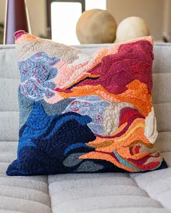 Aura Organic Cotton Abstract Throw Pillow
