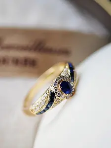 Women's Fashion Ring, Vintage Style Synthetic Sapphire Decorated, Unique Rings, Perfect for Valentine's Day, Wedding, Party, Anniversary Gifts, Promise Ring Gf