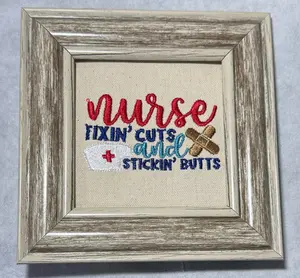 Nurse Appreciation Machine Embroidery with Your Choice of Frame! Unique Personalized Christmas Ornament Birthday Gift Graduation Keepsake Office Humor Sign