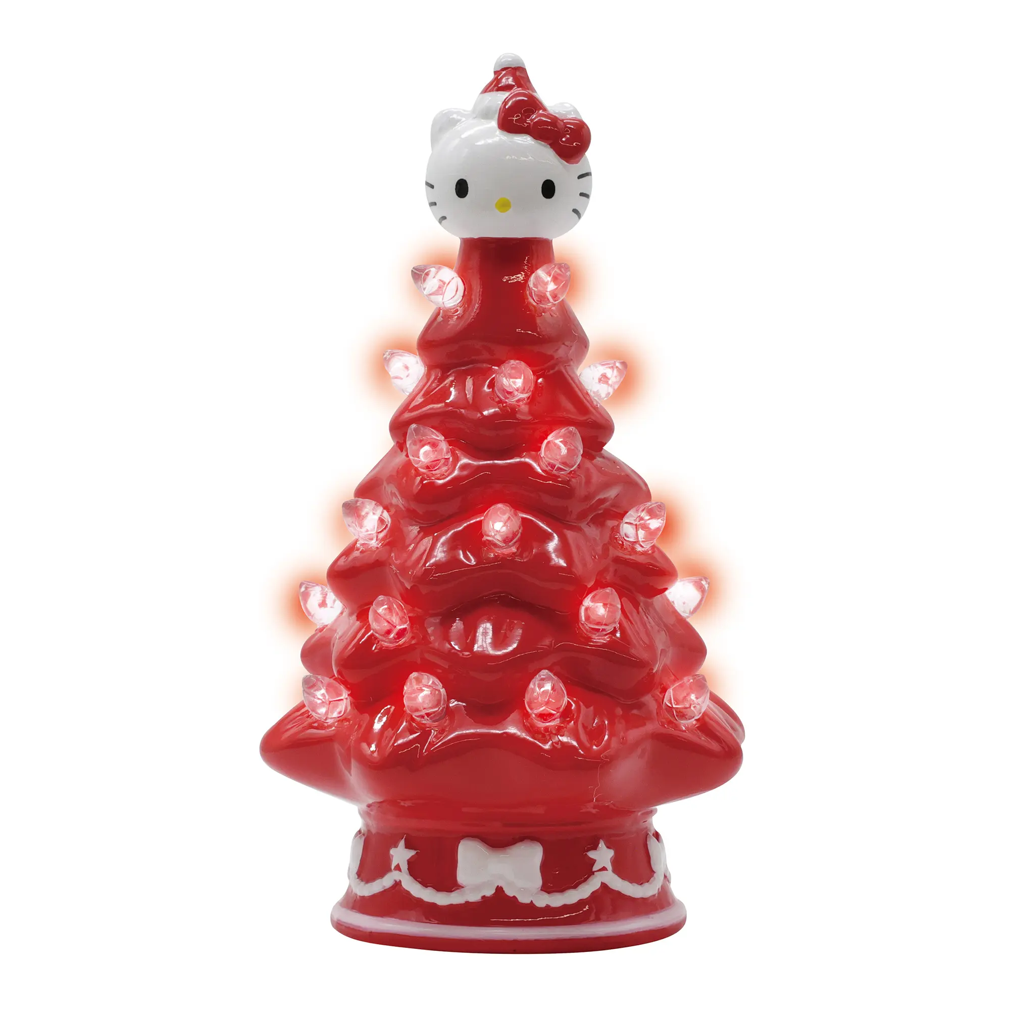 Sanrio Hello Kitty Ceramic Christmas Tree, Red, 6-inch Holiday Home Decor