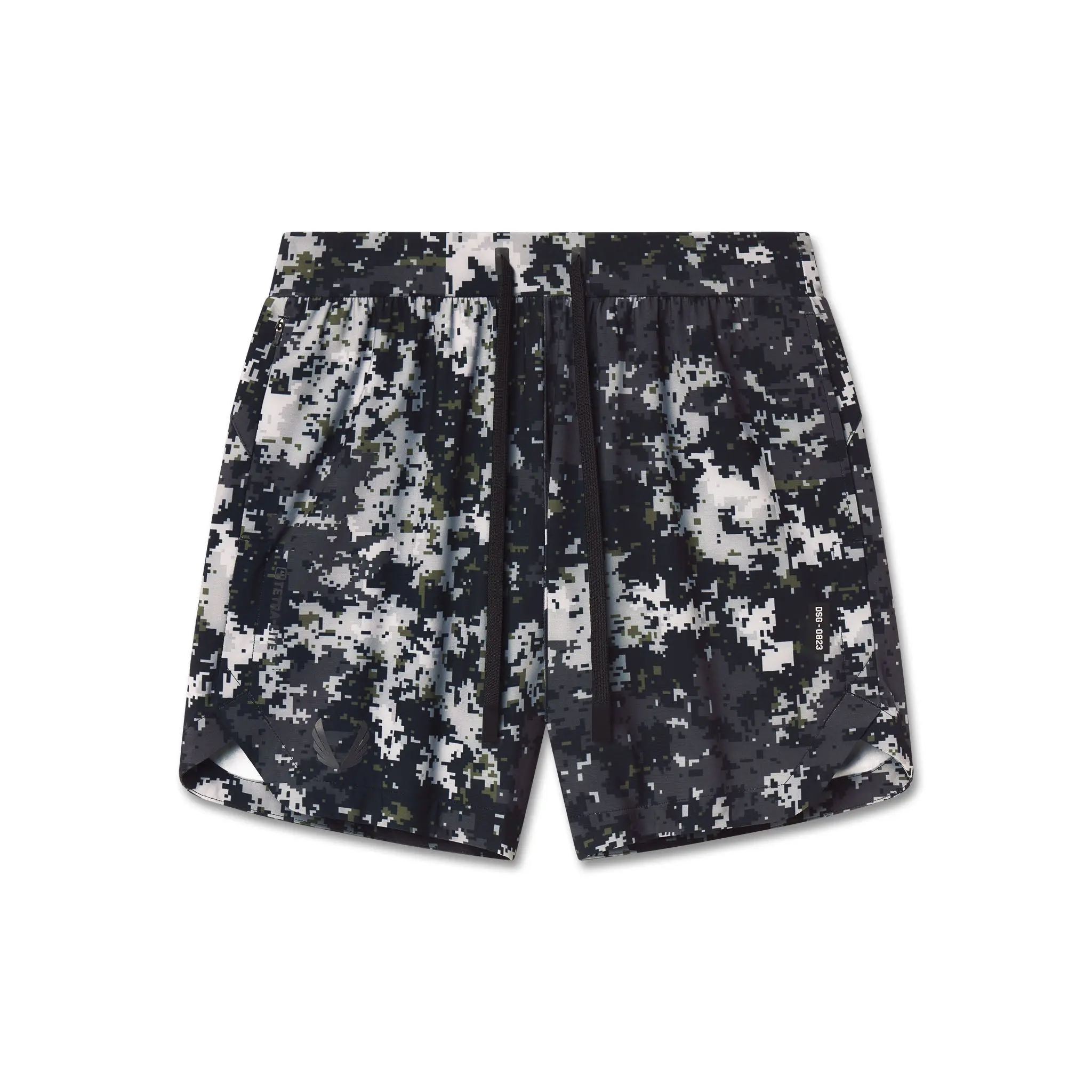 0823. Tetra-Lite® 7" Linerless Short - Pixel Camo "Wings"