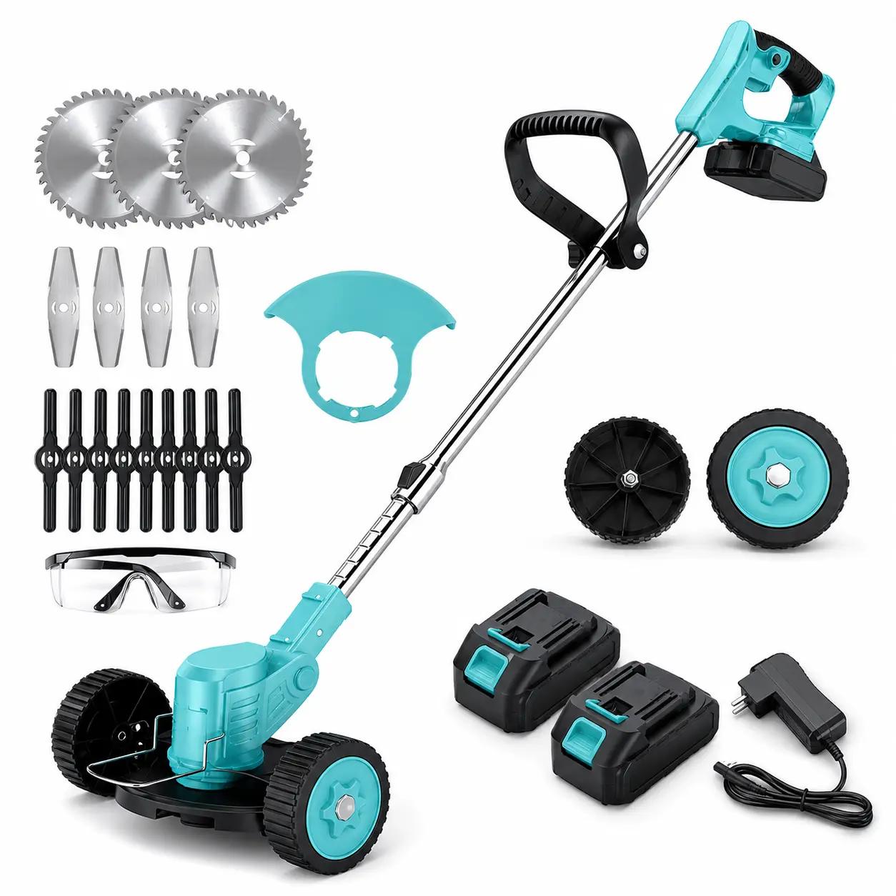 Cordless Electric Weed Wacker - 3-in-1 String Trimmer Lawn Tool with 2 Batteries for Garden Use