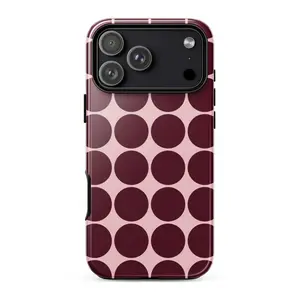 BURGUNDY DOT Phone Case | Bold Burgundy Dot Pattern | Chic Retro Design | iPhone 17 16 15 14 13 MagSafe
