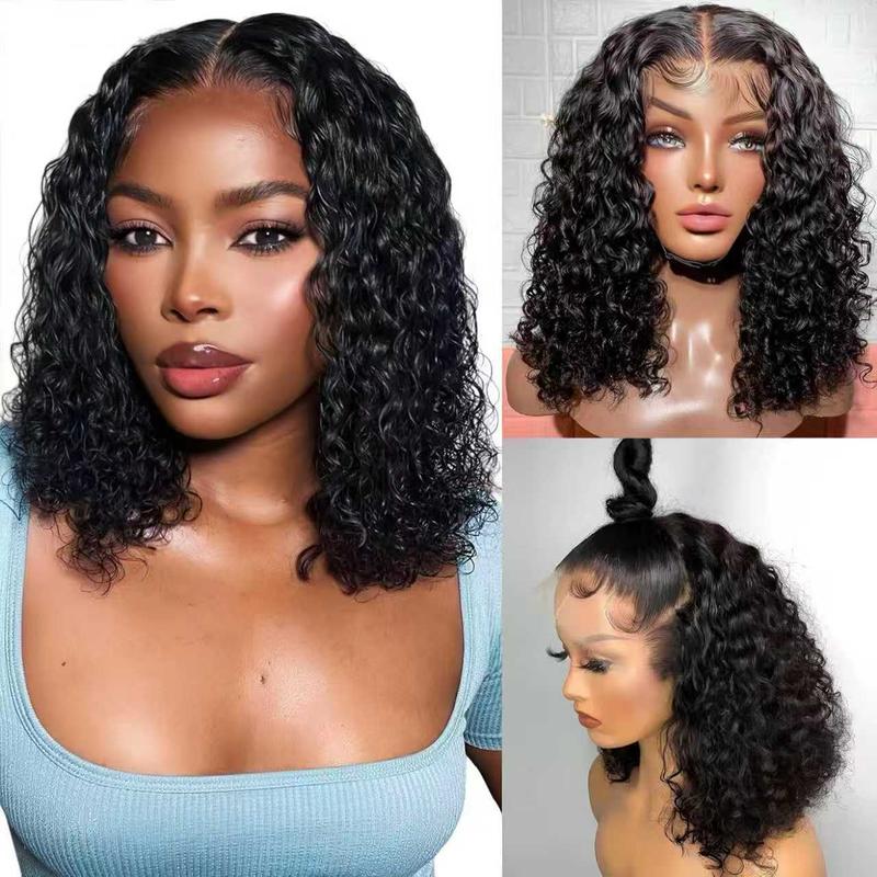 Loyom Deep Wavebob Wig 12A Grade Unprocessed Virgin Brazilian 180% Density HD Curly BOB Lace Front Wigs for Black Women No Shedding Glueless Short Curly Frontal BOB Wigs