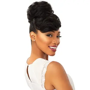 Sensationnel 100% Premium Fiber Instant Bun with Bangs CARLA