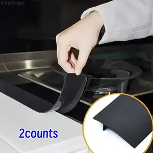 2Pcs Silicone Stove Gap Cover, Heat Resistant Countertop Gap Filler, Reusable Easy Clean Oven Seal Strip Kitchen Gadgets for Stove Counter Side Gap