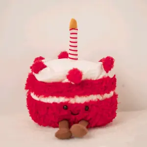 25cm Fun Cake Plush Toy, Cute Colorful Decoration for Valentine's Day, Soft PP Cotton Filled Gift for New Year