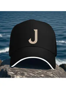 A Single Decorative Sticker of The Letter 'J' for a Travel Hat, Ideal for Running, Fitness, And Outdoor Activities. This Lightweight Cap Is Suitable for Casual Wear And Outdoor Use, Summer Outdoor Hat