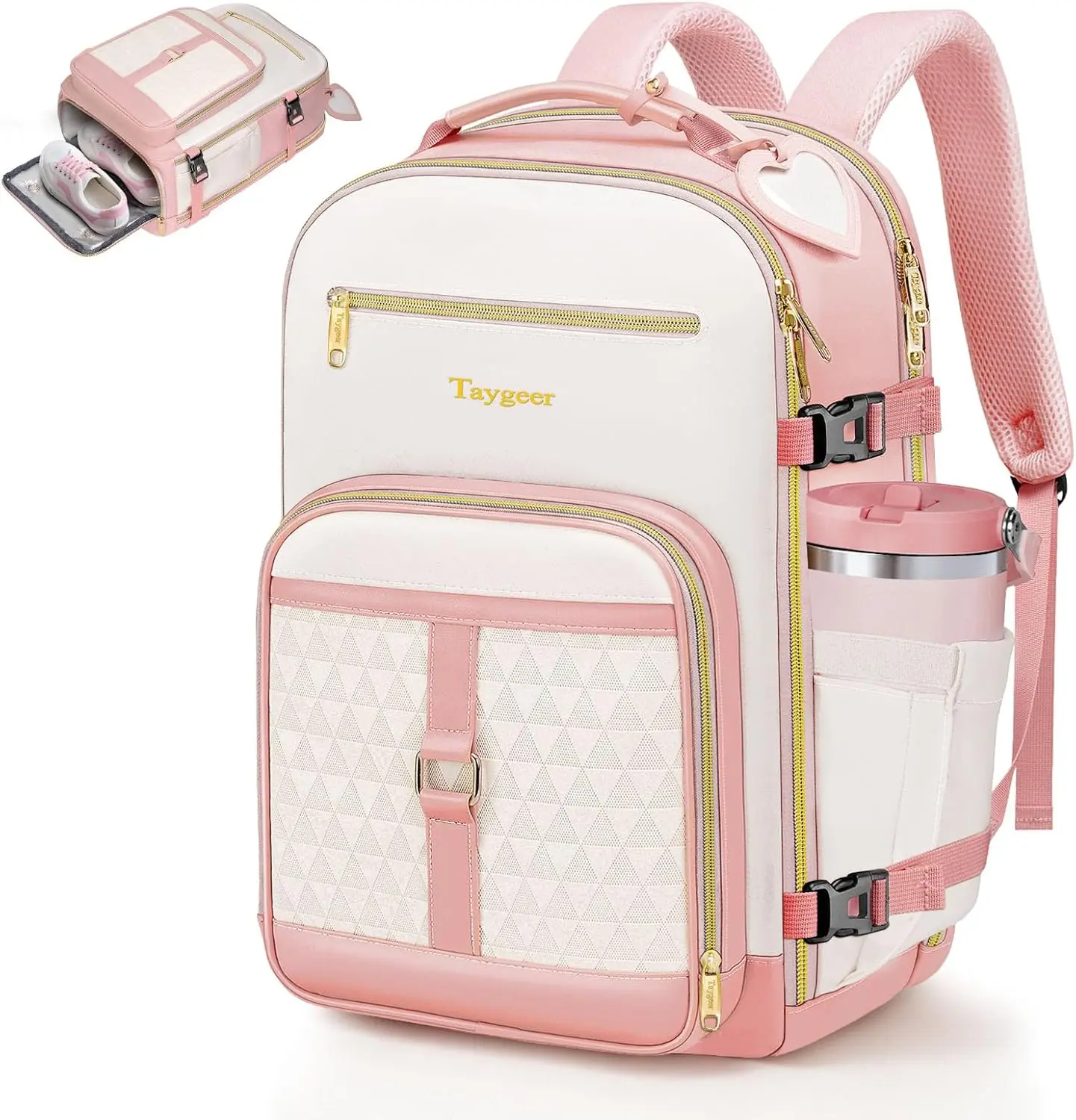 Taygeer Kids Travel Backpack for Airplane, Small Travel Backpack for Girls with Luggage Tags & Water Bottle Pocket, Underseat TSA Approved Airline Personal Item Bag for Women Teens Girls School