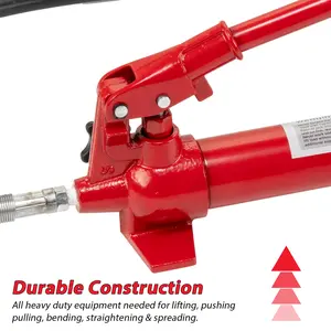 Heavy Duty 12 Ton Hydraulic Porta Power Jack Set, Electric Auto Body Frame Repair Tool, 4.6 Ft Hose 26455 LBS Capacity for Automotive Truck Garage Maintenance Including Storage Case