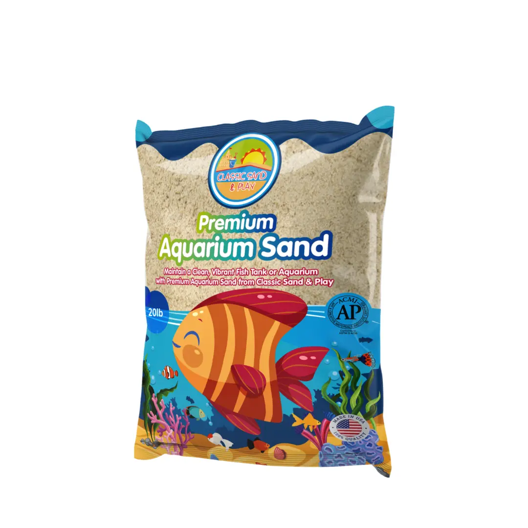 Classic Sand & Play Premium Aquarium Sand – Washed & Kiln Dried – Freshwater & Saltwater Safe - 20lb Bag