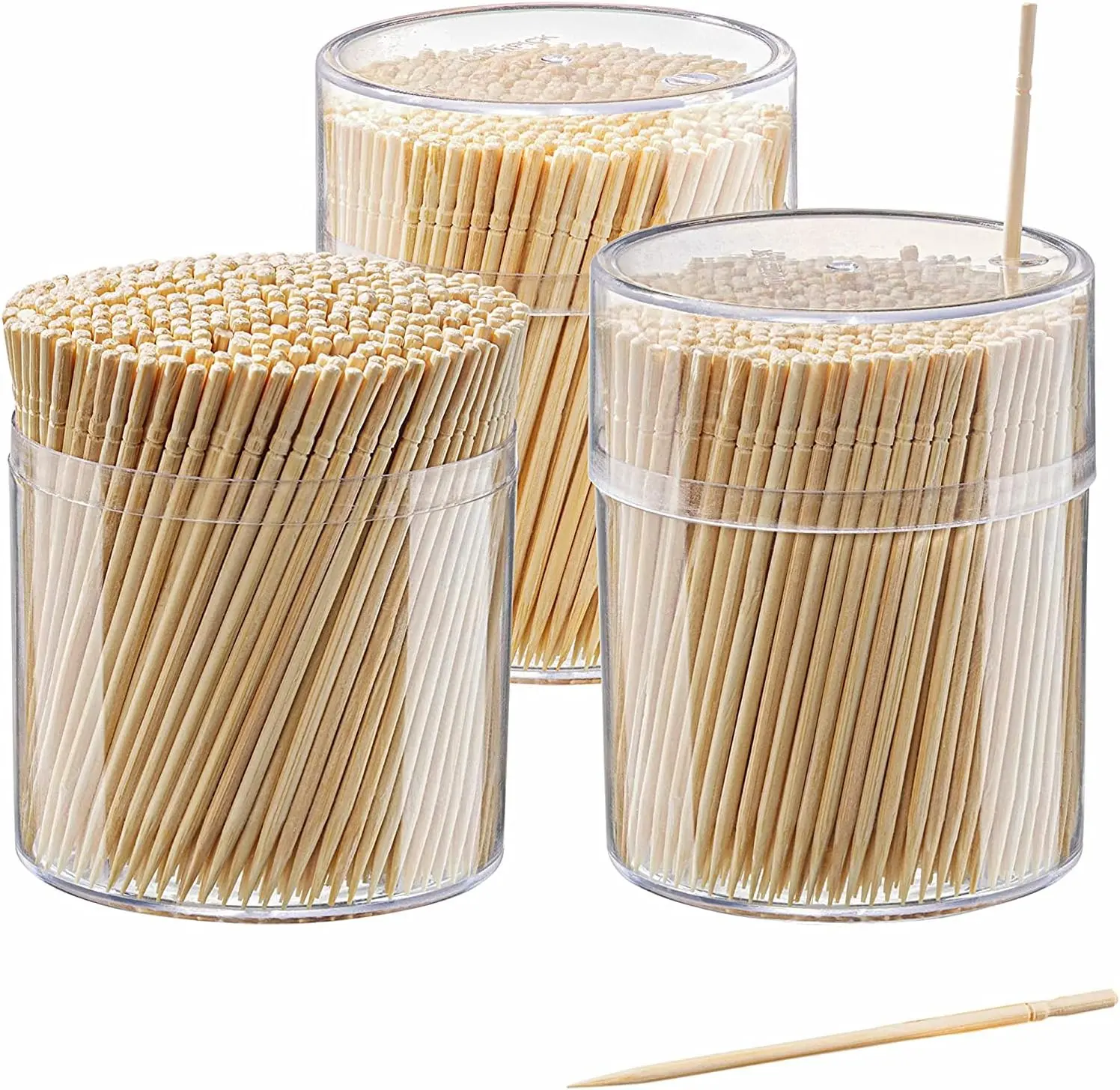1500 Count Bamboo Wooden Toothpicks, Wood Round Single-Point Toothpicks (Formerly Comfy Package)
