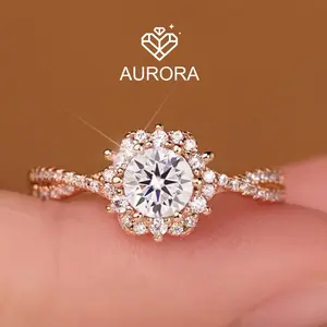 【#74 Fans only】Moissanite rings rose-golden plated 1/2 Carat