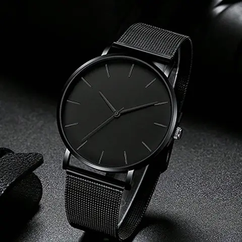 Men's Business Fashion Round Dial Analog Quartz Watch, Quartz Wristwatches, Fashion Watch for Party, Daily Decor, Quartz Analog Watch for Birthday Gift