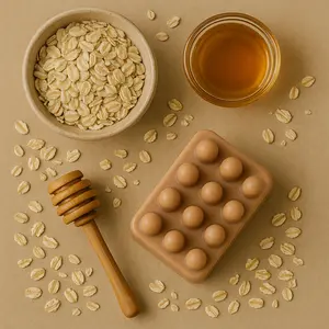 Oatmeal & Honey Lotion Bar | Skin Soothing Oatmeal Infused Body Butter Lotion Bar | Solid Shea Butter Body Bar | Dry Skin Bestie Skin Moisturizer | Natural Moisturizing Lotion Bar