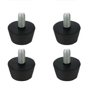 4 Pieces Adjustable Rubber Furniture Legs with Screws for Tables and Chairs, Leveling Feet for Shock Absorption and Floor Protection