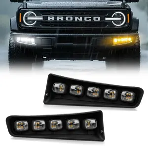 Daytime Running Lights | 6000K White + Amber Sequential Turn | Plug & Play Install For Ford Bronco