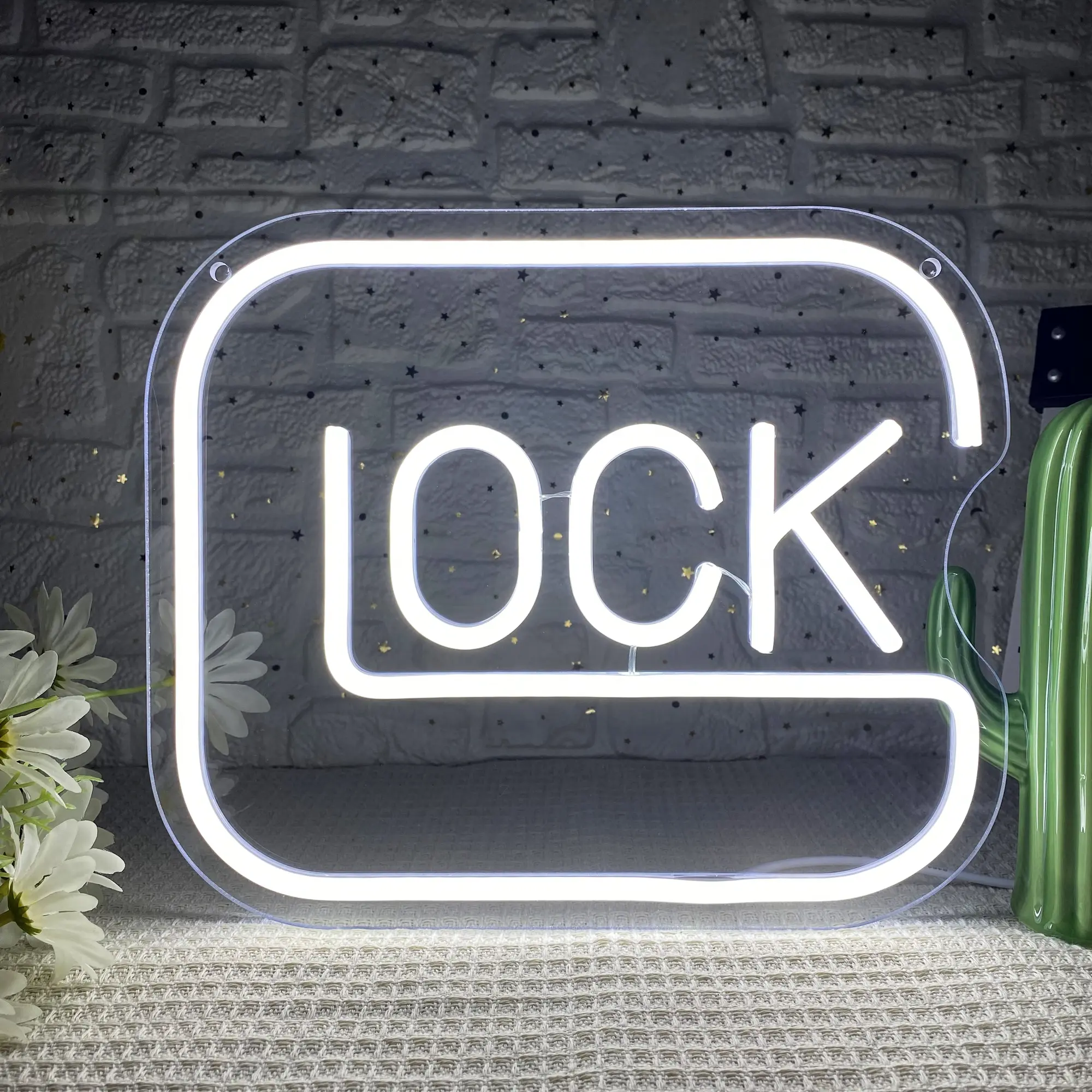 Lock Sign Neon Light, Decorative Neon Sign, Fashion LED Wall Decor, Indoor Decorative Light, Bedroom Room Decoration, Clothing Store Office Assembly, Exclusive Theme Neon Light, Led Neon Lights