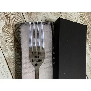 Engraved Stainless Steel Fork - May the Fork Be With You