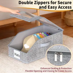 2026 New Arrival Rectangle PVC Classic Stackable Baseball Cap Organiser, Dustproof & Waterproof, Foldable for Space-Saving, Clear Window, Holds 12-24 Multi-Size Caps, Ideal for Closets & Bedroom Shelves, Valentine Gifts