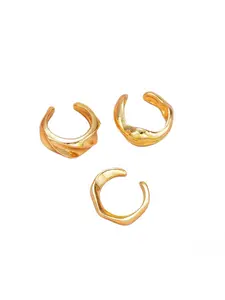 Latest Simple Irregular Geometric Ear Jacket Three Piece Set Stylish Stackable Earrings Minimalist Ear Cuffs for Daily Wear