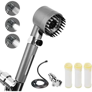 Filtered Shower  with Handheld, High  Water Flow and 4  Modes, Power Wash for Hard Water, Showerhead Set with 59? Hose?Bracket?Filters, /OFF  for Pets Bath (Grey)