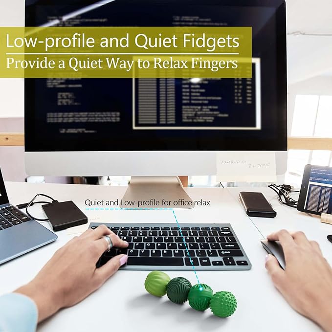 Silicone Magnetic Fidget Balls (4 Pack) Stress Relief Sensory Toy for Adults & Teens ADHD & Anxiety Relief Desk Fidget Toy Autism Sensory Balls Office Stress Toys Gift for Men Women Teens