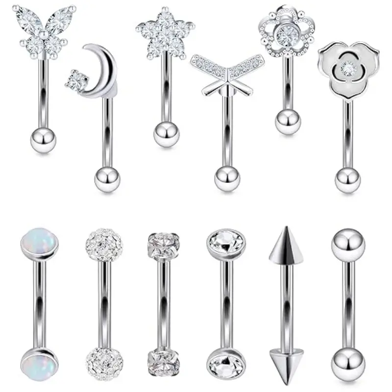 12PCS Silver 01 (gift 10 jewelry bags)