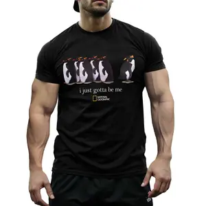 Cotton Short Sleeve T-Shirt with Cute Penguin Graphic Casual Daily Wear Streetwear Look Trending Gift for Men Women Soft Breathable Tee