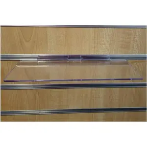 Set of 10 Clear Slatwall Shelves 10 Inches Wide x 4 Inches Deep Retail Display