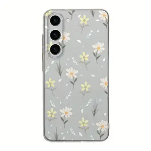 White Floral Soft Shell Protective Case for Samsung Series A54/A53/A52(A52S Universal /A34(5G)A32(5G) /A14(5G)/A13 5G /A04S/S21/S21U/S22/S22U/S23/S23+/S23U and S24 Series Latest S25 Series Ultra-thin Creative High-looking Protection Cover